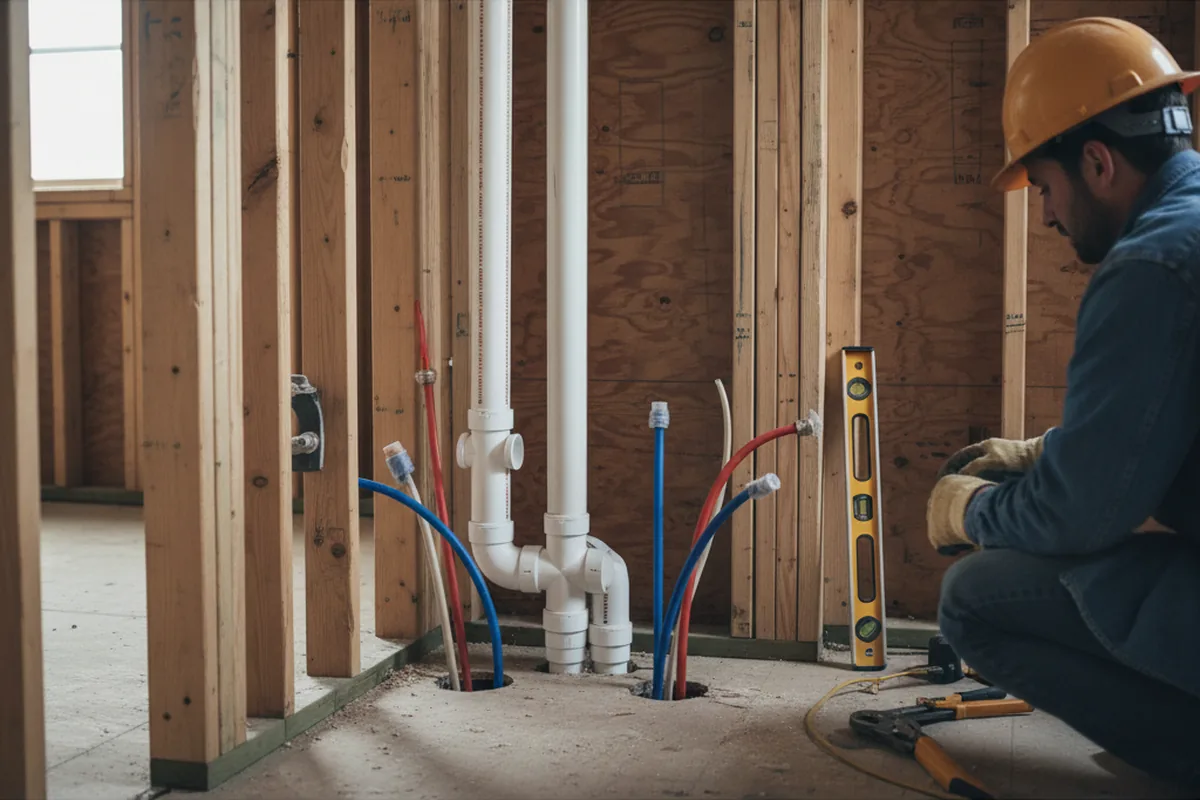 Drain and supply rough-in during Garbage Disposal Repair in Crouse