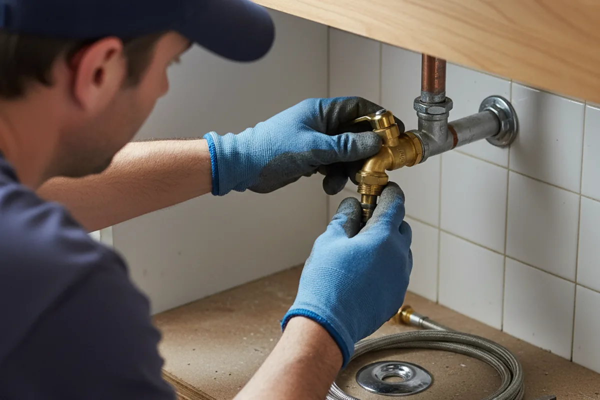 Shutoff valve and fitting work during Emergency Plumbing in Crouse